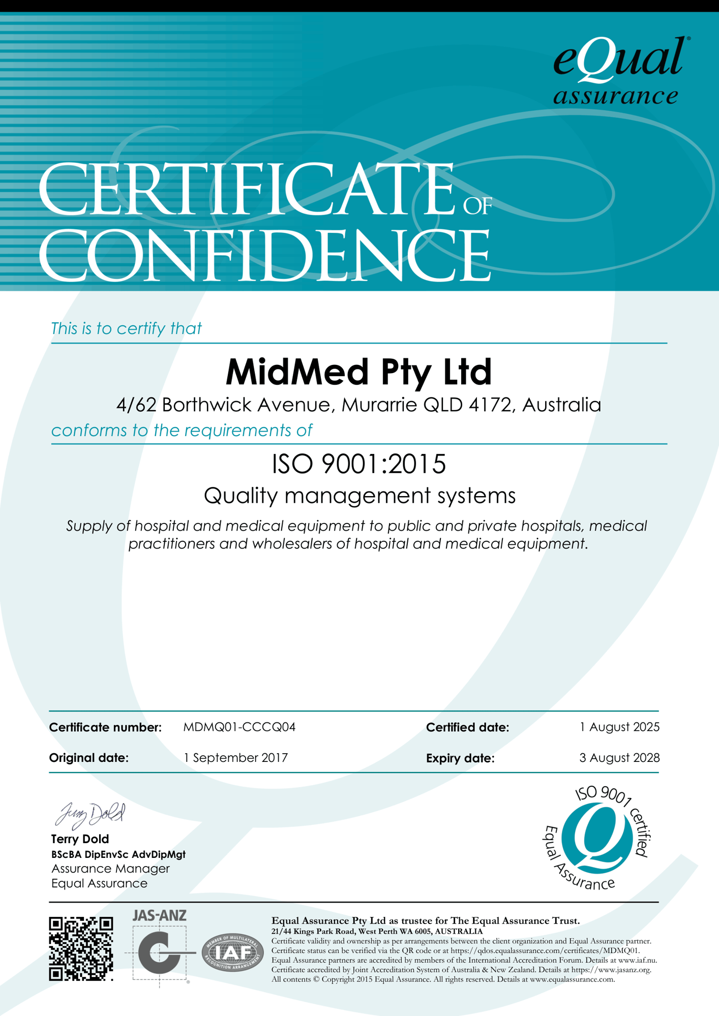 MDMQ01-CCCQ04 COC - Quality Management System-1